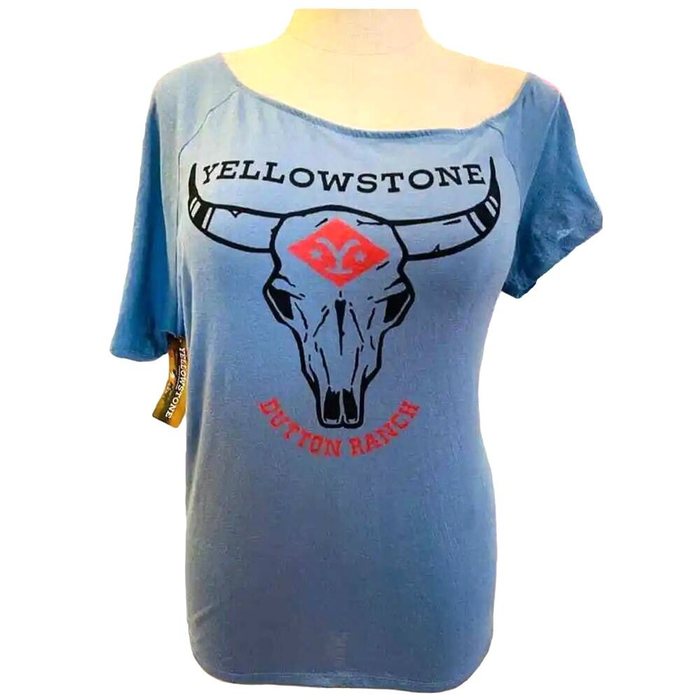 Torrid 3 (3X 22/24) Yellowstone Dutton Ranch Off Shoulder Graphic‎ Tee T Shirt